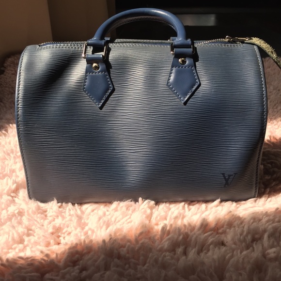 Louis Vuitton Handbags - Louis Vuitton Blue epi speedy 30 Silver Hardware